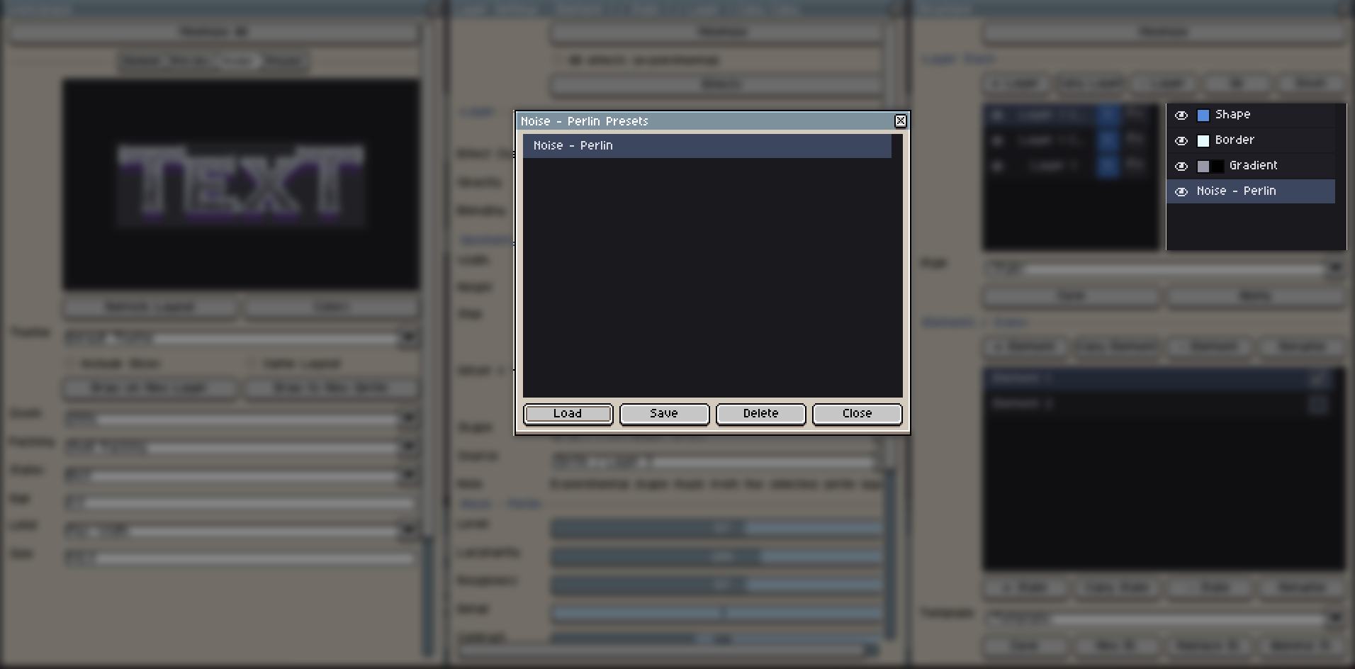 Noise preset and noise effect workflow in PixMold